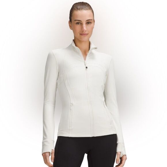 LULULEMON Off White Bone Define Zip Front Jacket Nulu Size 12 NWT - Picture 1 of 17